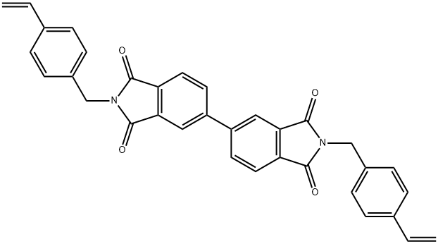 N,N'-双[(4-乙烯基苯基)甲基]-3,3',4,4'-联苯四甲酸二酰亚胺,2363715-85-7,结构式
