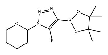 1H-1,2,3-Triazole, 5-fluoro-1-(tetrahydro-2H-pyran-2-yl)-4-(4,4,5,5-tetramethyl-1,3,2-dioxaborolan-2-yl)- Structure