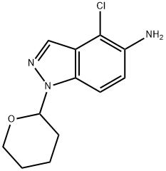 1H-Indazol-5-amine, 4-chloro-1-(tetrahydro-2H-pyran-2-yl)- Structure