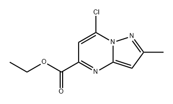 7-氯-2-甲基吡唑并[1,5-A]嘧啶-5-羧酸乙酯 结构式