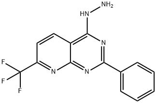 Pyrido[2,3-d]pyrimidine, 4-hydrazinyl-2-phenyl-7-(trifluoromethyl)- Struktur