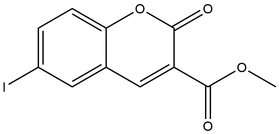 Methyl 6-iodo-2-oxo-2H-1-benzopyran-3-carboxylate Struktur