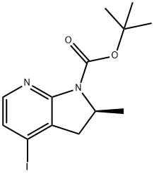 (2S)-4-Iodo-2-methyl-2,3-dihydropyrrolo[2,3-b]pyridine, N-BOC protected,2366997-11-5,结构式