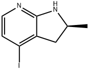 (2S)-4-Iodo-2-methyl-2,3-dihydro-1H-pyrrolo[2,3-b]pyridine 化学構造式