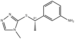 Benzenamine, 3-[(1S)-1-[(4-methyl-4H-1,2,4-triazol-3-yl)thio]ethyl]-|(S)-3-(1-((4-甲基-4H-1,2,4-三唑-3-基)硫代)乙基)苯胺