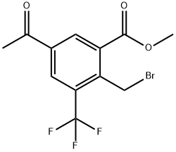 methyl 5-acetyl-2-(bromomethyl)-3-(trifluoromethyl)benzoate 结构式