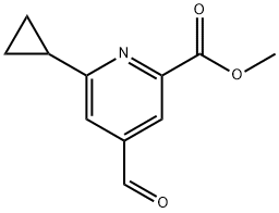 2-Pyridinecarboxylic acid, 6-cyclopropyl-4-formyl-, methyl ester 化学構造式