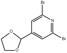 Pyridine, 2,6-dibromo-4-(1,3-dioxolan-2-yl)- Struktur