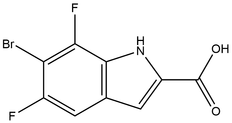 6-Bromo-5,7-difluoro-1H-indole-2-carboxylic Acid Struktur