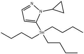 1H-Pyrazole, 1-cyclopropyl-5-(tributylstannyl)- Struktur