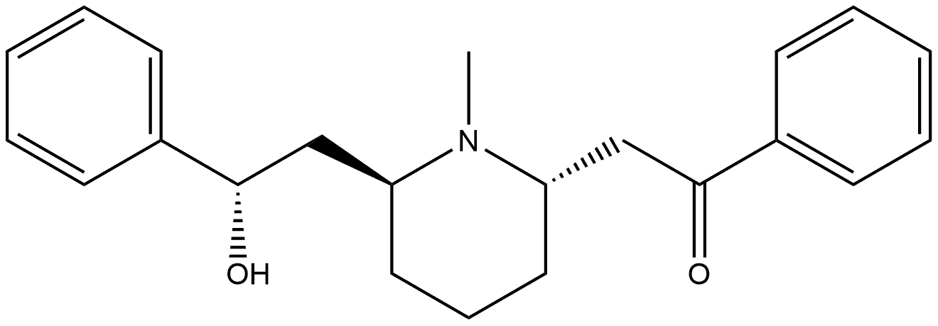 2-[(2S,6S)-6-[(2S)-2-Hydroxy-2-phenylethyl]-1-methyl-2-piperidinyl]-1-phenylethanone Structure