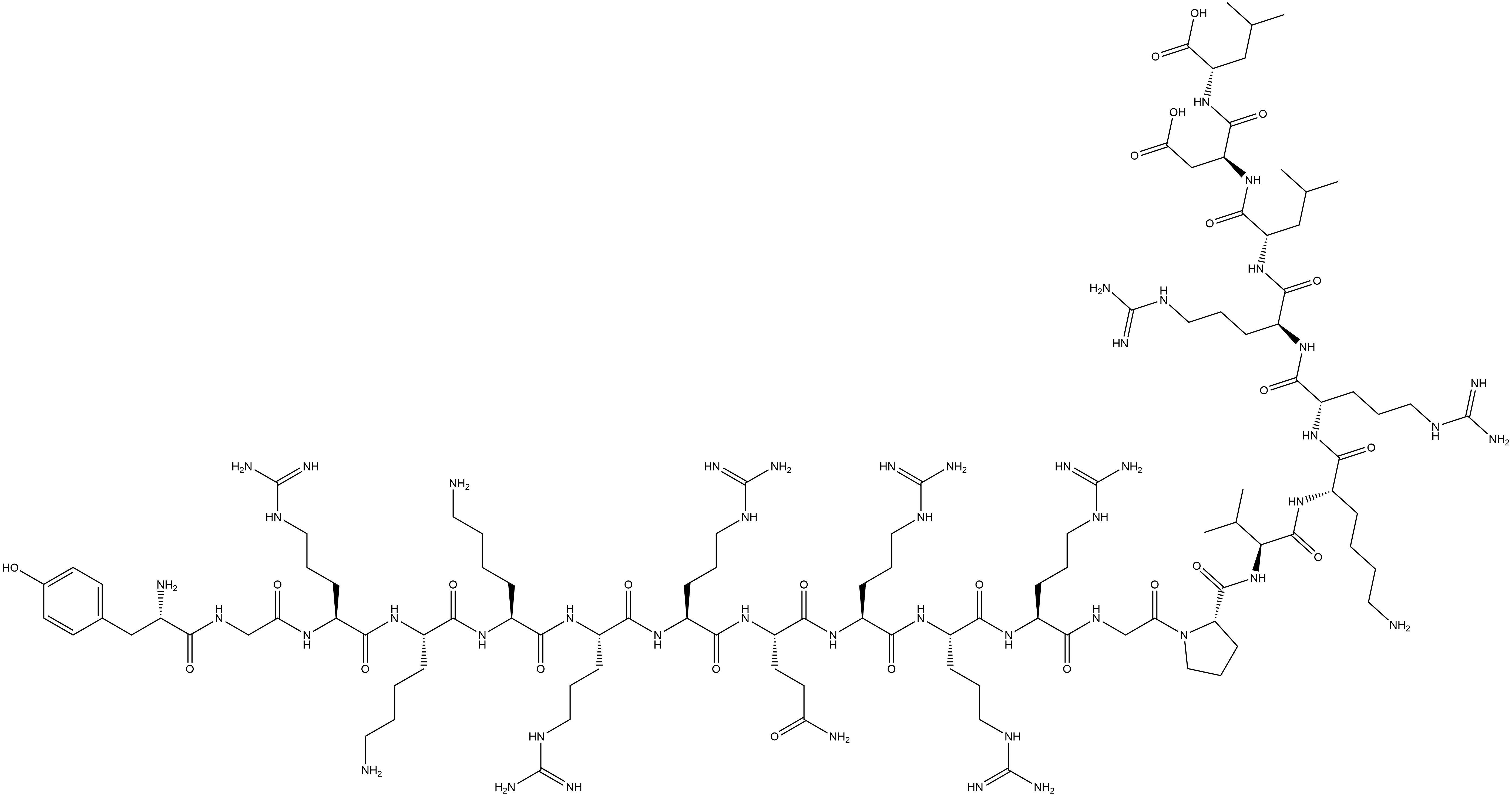 237392-85-7 L-Tyrosylglycyl-L-arginyl-L-lysyl-L-lysyl-L-arginyl-L-arginyl-L-glutaminyl-L-arginyl-L-arginyl-L-arginylglycyl-L-prolyl-L-valyl-L-lysyl-L-arginyl-L-arginyl-L-leucyl-L-α-aspartyl-L-leucine