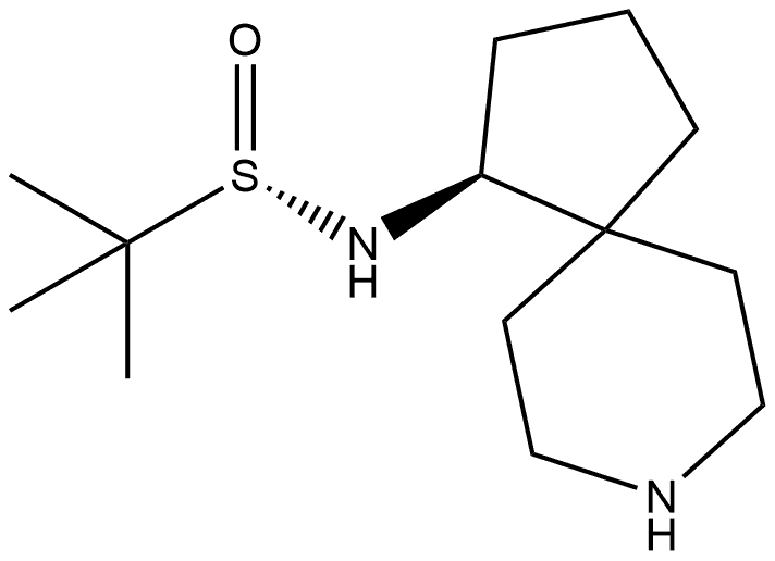 2-Propanesulfinamide, N-(1S)-8-azaspiro[4.5]dec-1-yl-2-methyl-, [S(S)]- Struktur