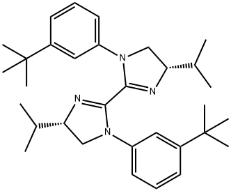 (4S,4'S)-1,1'-双(3-(叔丁基)苯基)-4,4'-二异丙基-4,4',5,5'-四氢-1H,1'H-2,2'-联咪唑,2374958-80-0,结构式