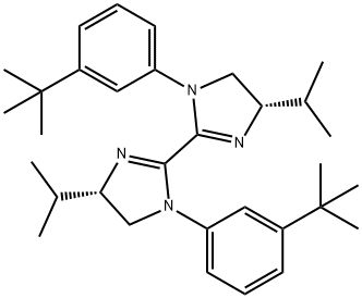 2,2'-Bi-1H-imidazole, 1,1'-bis[3-(1,1-dimethylethyl)phenyl]-4,4',5,5'-tetrahydro-4,4'-bis(1-methylethyl)-, (4S,4'S)- 化学構造式