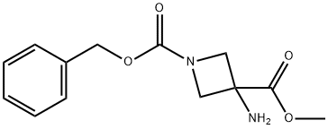 1,3-Azetidinedicarboxylic acid, 3-amino-, 3-methyl 1-(phenylmethyl) ester Struktur