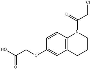 Acetic acid, 2-[[1-(2-chloroacetyl)-1,2,3,4-tetrahydro-6-quinolinyl]oxy]- 化学構造式