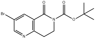 1,6-Naphthyridine-6(5H)-carboxylic acid, 3-bromo-7,8-dihydro-5-oxo-, 1,1-dimethylethyl ester 结构式