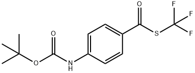 S-(trifluoromethyl) 4-((tert-butoxycarbonyl)amino)benzothioate Struktur