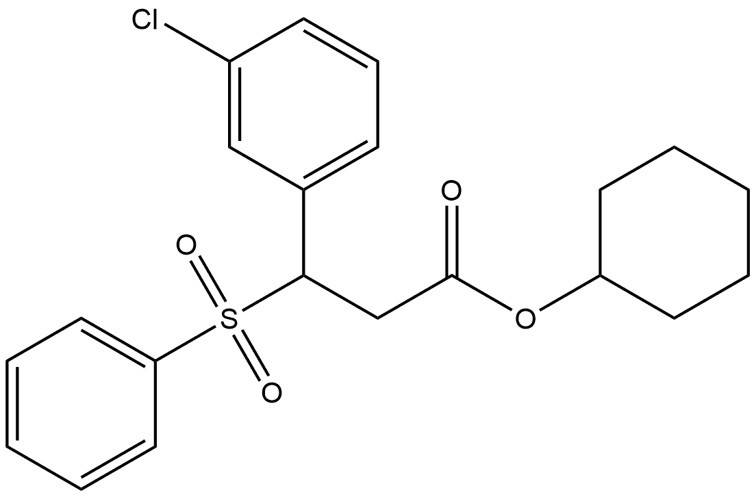 Benzenepropanoic acid, 3-chloro-β-(phenylsulfonyl)-, cyclohexyl ester,2376300-28-4,结构式