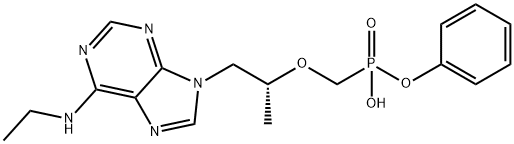 Phenyl hydrogen P-[[(1R)-2-[6-(ethylamino)-9H-purin-9-yl]-1-methylethoxy]methyl]phosphonate Structure