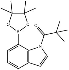 2,2-二甲基-1-(7-(4,4,5,5-四甲基-1,3,2-二氧硼杂环戊烷-2-基)-1H-吲哚-1-基)丙-1-酮, 2376879-92-2, 结构式