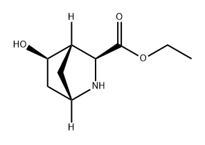 2-Azabicyclo[2.2.1]heptane-3-carboxylic acid, 5-hydroxy-, ethyl ester, (1S,3S,4S,5R)- 化学構造式