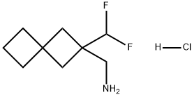 Spiro[3.3]heptane-2-methanamine, 2-(difluoromethyl)-, hydrochloride (1:1) Structure