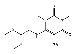 2,4(1H,3H)-Pyrimidinedione, 5-amino-6-[(2,2-dimethoxyethyl)amino]-1,3-dimethyl- Struktur