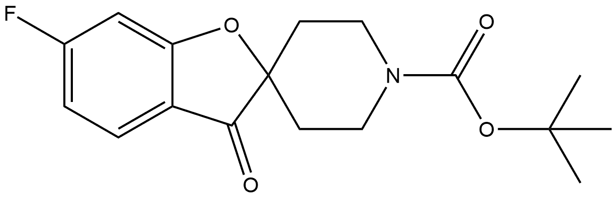 Spiro[benzofuran-2(3H),4'-piperidine]-1'-carboxylic acid, 6-fluoro-3-oxo-, 1,1-dimethylethyl ester,2377357-74-7,结构式