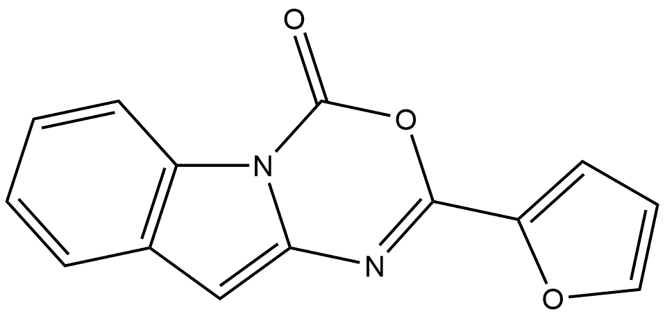 2-(2-Furanyl)-4H-[1,3,5]oxadiazino[3,4-a]indol-4-one,2377498-08-1,结构式