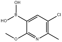 5-Chloro-2-methoxy-6-methylpyridine-3-boronic acid,2377608-02-9,结构式
