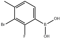 (3-溴-2-氟-4-甲基苯基)硼酸, 2377608-04-1, 结构式