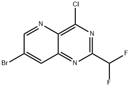 7-溴-4-氯-2-(二氟甲基)吡啶并[3,2-D]嘧啶 结构式