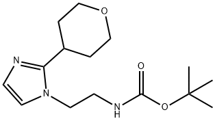 Carbamic acid, N-[2-[2-(tetrahydro-2H-pyran-4-yl)-1H-imidazol-1-yl]ethyl]-, 1,1-dimethylethyl ester Structure
