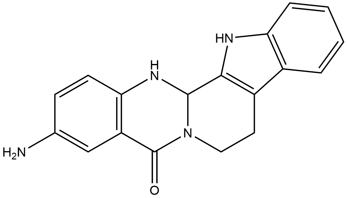 3-Amino-8,13,13b,14-tetrahydroindolo[2′,3′:3,4]pyrido[2,1-b]quinazolin-5(7H)-one 结构式