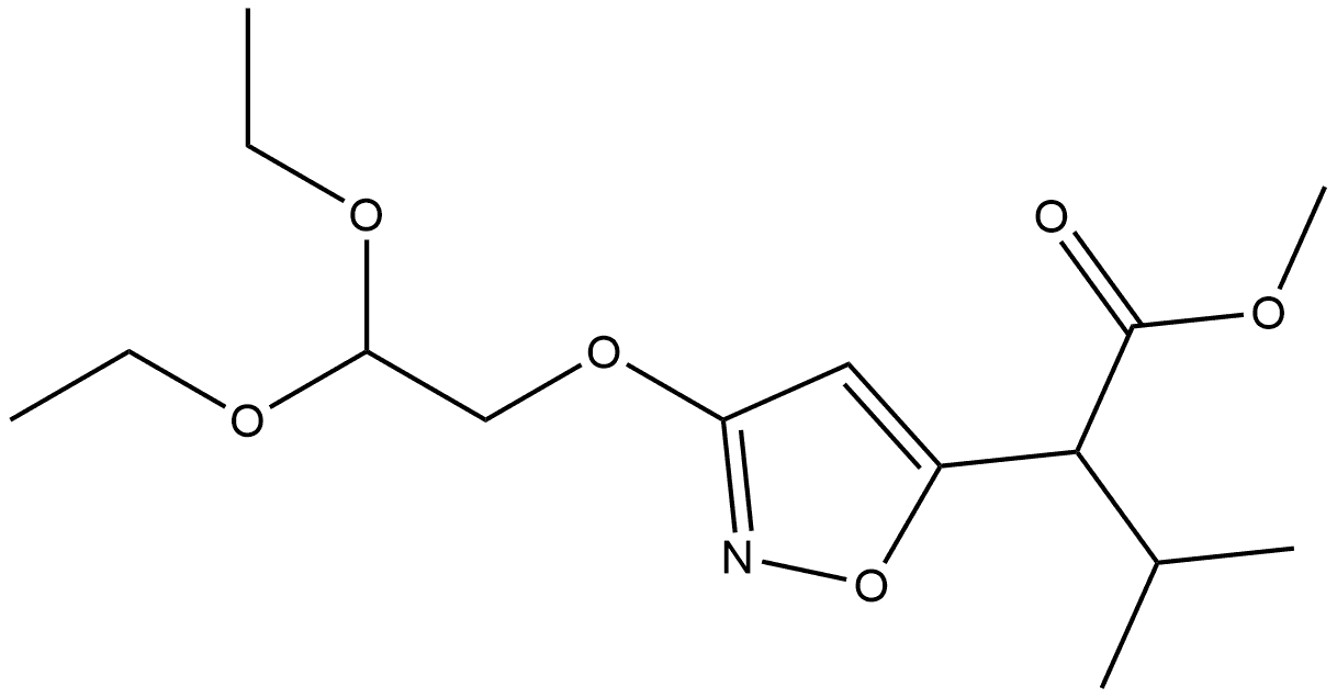 Methyl 3-(2,2-diethoxyethoxy)-α-(1-methylethyl)-5-isoxazoleacetate Struktur