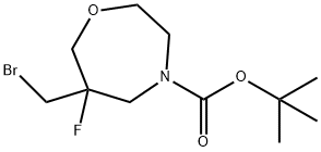 6-(溴甲基)-6-氟-1,4-氧杂氮杂-4-羧酸叔丁酯,2378501-48-3,结构式