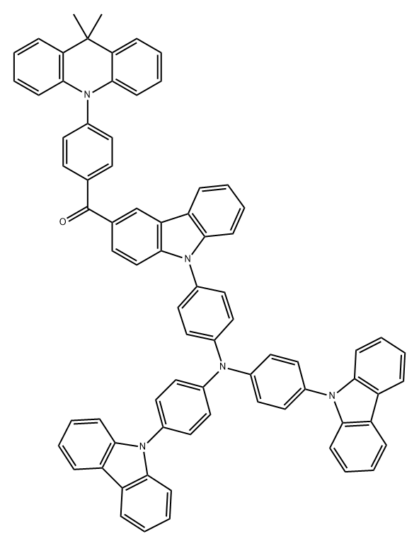 Methanone, [9-[4-[bis[4-(9H-carbazol-9-yl)phenyl]amino]phenyl]-9H-carbazol-3-yl][4-(9,9-dimethyl-10(9H)-acridinyl)phenyl]- Structure