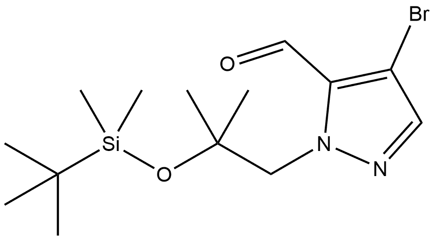 4-bromo-1-{2-[(tert-butyldimethylsilyl)oxy]-2-methylpropyl}-1H-pyrazole-5-carbaldehyde Struktur