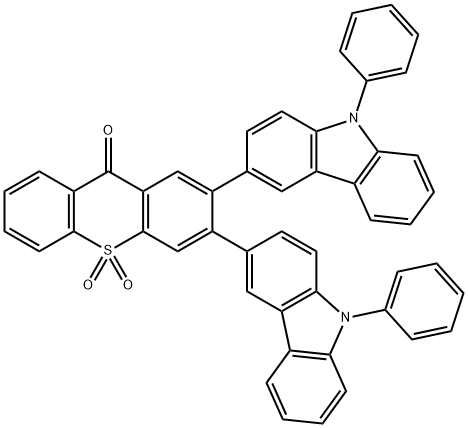 9H-Thioxanthen-9-one, 2,3-bis(9-phenyl-9H-carbazol-3-yl)-, 10,10-dioxide Structure