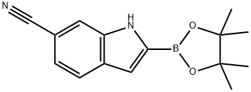 6-氰基-1H-吲哚-2-硼酸频哪醇酯, 2379560-76-4, 结构式