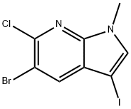 5-Bromo-6-chloro-3-iodo-1-methyl-1H-pyrrolo[2,3-b]pyridine 结构式