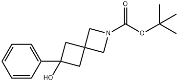 2-Azaspiro[3.3]heptane-2-carboxylic acid, 6-hydroxy-6-phenyl-, 1,1-dimethylethyl ester Structure