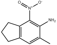 1H-Inden-5-amine, 2,3-dihydro-6-methyl-4-nitro- 化学構造式