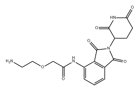 Acetamide, 2-(2-aminoethoxy)-N-[2-(2,6-dioxo-3-piperidinyl)-2,3-dihydro-1,3-dioxo-1H-isoindol-4-yl]- 化学構造式