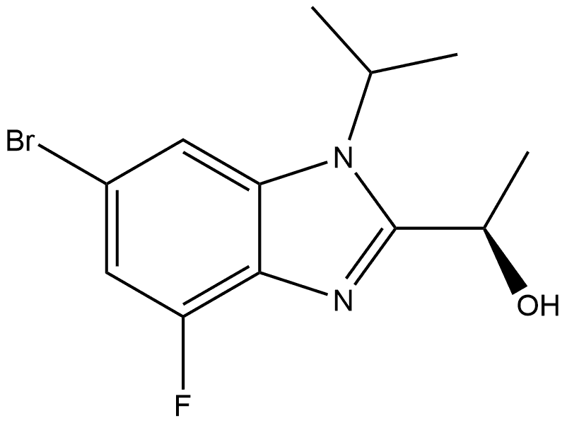 1H-Benzimidazole-2-methanol, 6-bromo-4-fluoro-α-methyl-1-(1-methylethyl)-, (αR)- Structure