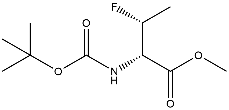 Methyl (2S,3R)-2-((tert-butoxycarbonyl)amino)-3-fluorobutanoate 化学構造式