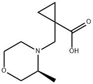 (S)-1-((3-甲基吗啉代)甲基)环丙烷-1-羧酸, 2380624-66-6, 结构式