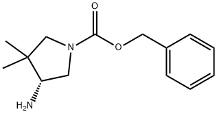 1-Pyrrolidinecarboxylic acid, 4-amino-3,3-dimethyl-, phenylmethyl ester, (4R)-,2380852-90-2,结构式